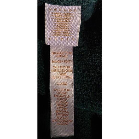 Savage X Fenty Hooded Jumpsuit Pajamas One Piece Lounge Sleep Rihanna XL Green - Picture 6 of 7